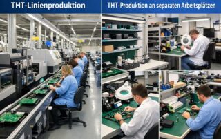 THT-Produktion: Linienfertigung vs. Fertigung an Einzelarbeitsplätzen